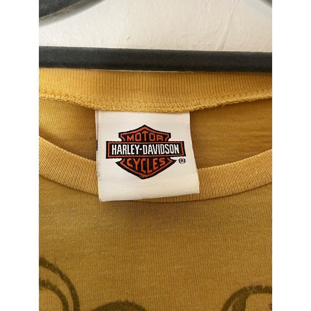 Harley Davidson Mustard Yellow Rose‎ Thorn Graphic Tee Shirt Size Large - Picture 5 of 9